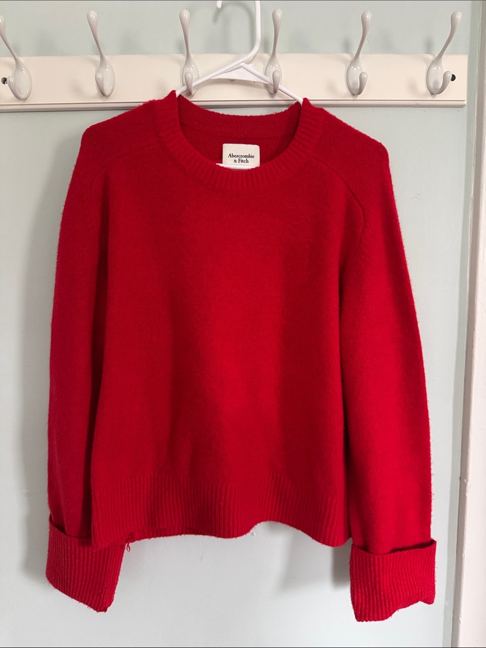 Abercrombie & Fitch Bright Red Crewneck Sweater
